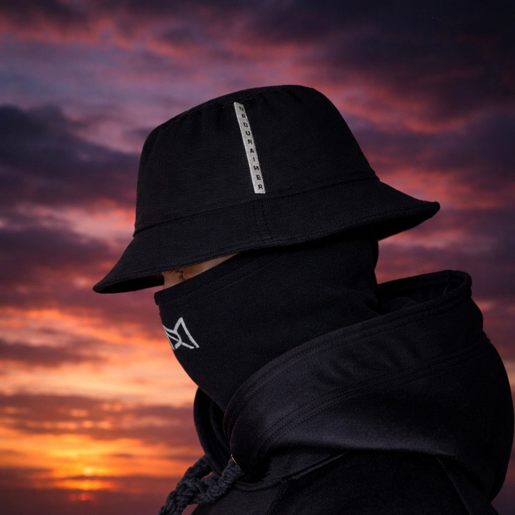 Bucket hat with integrated balaclava – hijab friendly winter face cover hat